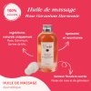 Huile de massage ayurvédique apaisante "Rose -Géranium Harmonie" corps & visage - 210 ml - Vegan