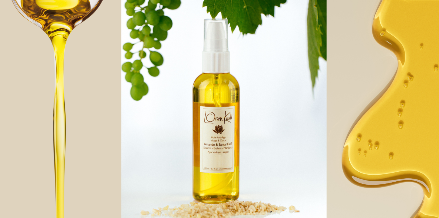 huile ayurvédique anti-âge au santal