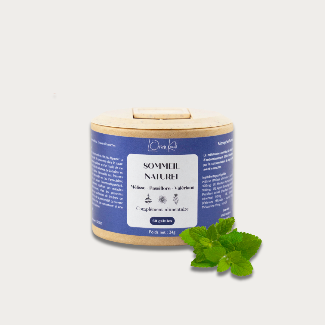 Sommeil naturel - Mélatonine &amp; plantes relaxantes - 60 gélules - Pot kraft
