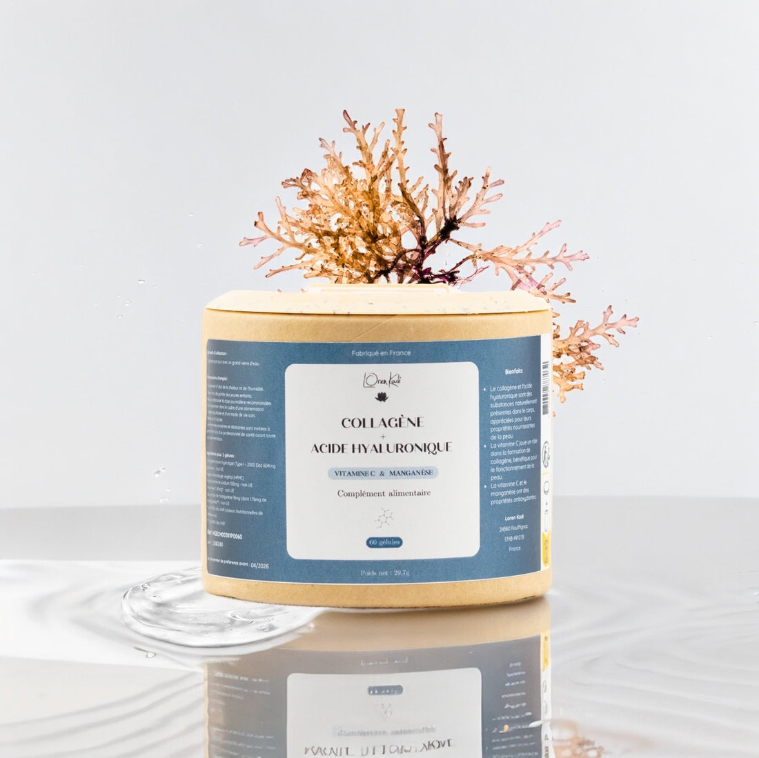 Collagène Marin &amp; Acide Hyaluronique - 60 gélules - Pot Kraft