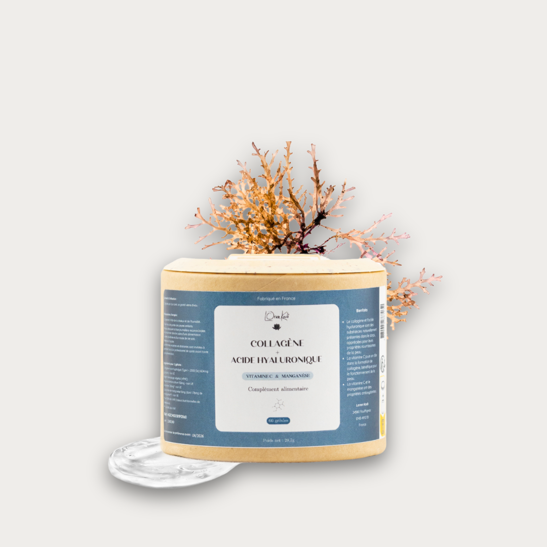 Collagène Marin &amp; Acide Hyaluronique - 60 gélules - Pot Kraft