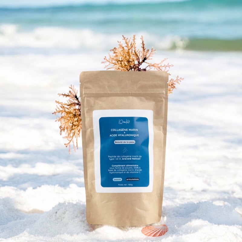 Collagène Marin &amp; Acide Hyaluronique - 100g en poudre - Sachet kraft