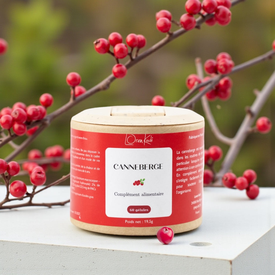 Canneberge (cranberry) - Extrait bio - Confort urinaire - 60 gélules - Pot kraft