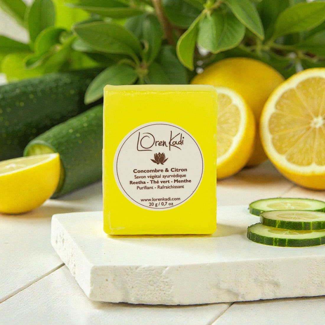 Mini Savon ayurvédique - Concombre &amp; citron