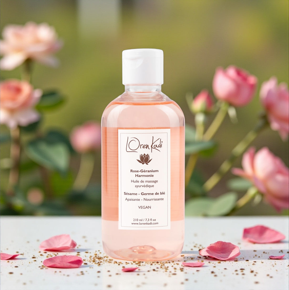 Huile de massage ayurvédique Rose Géranium 210ml