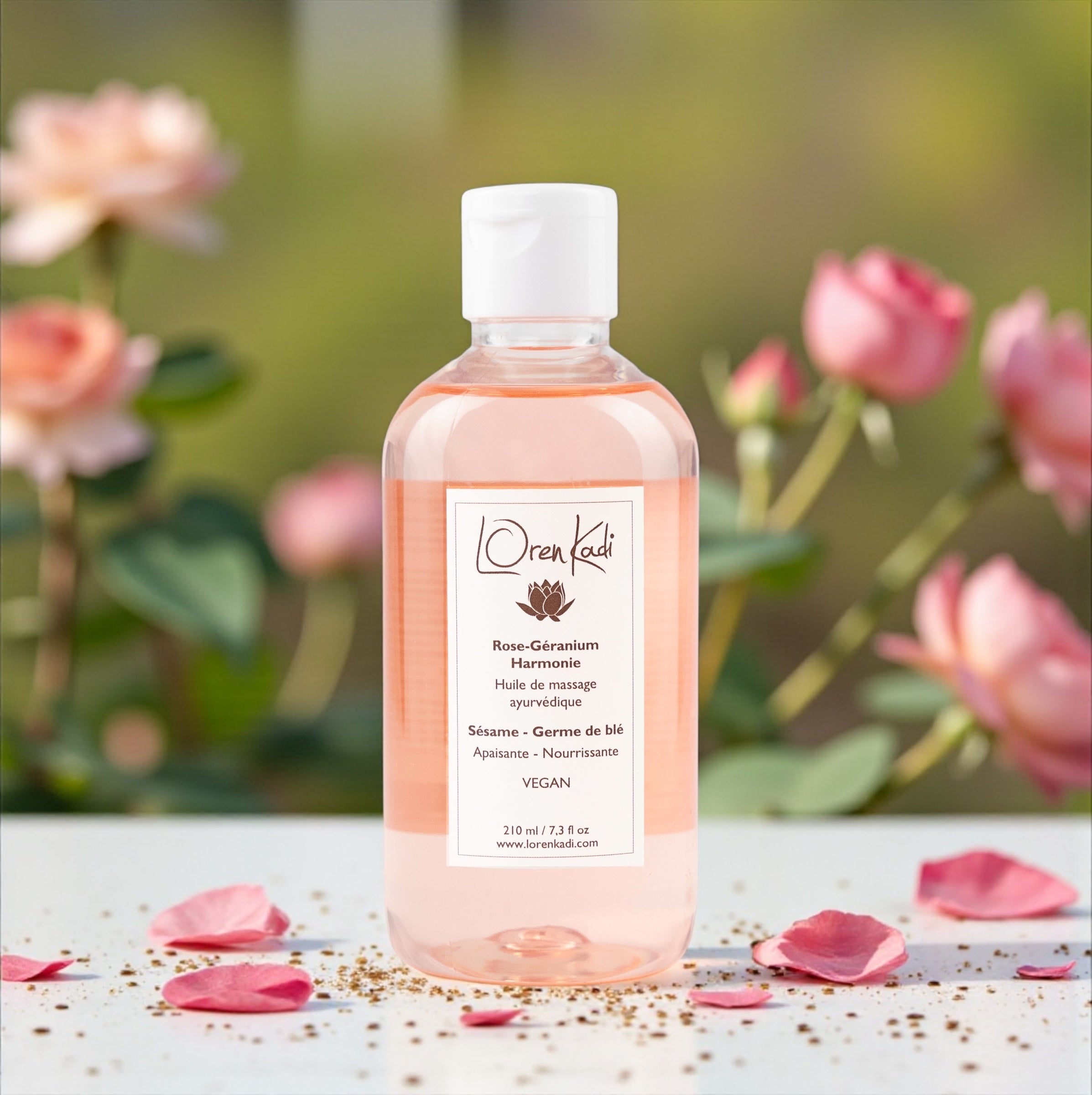 Huile de massage ayurvédique Rose Géranium 210ml