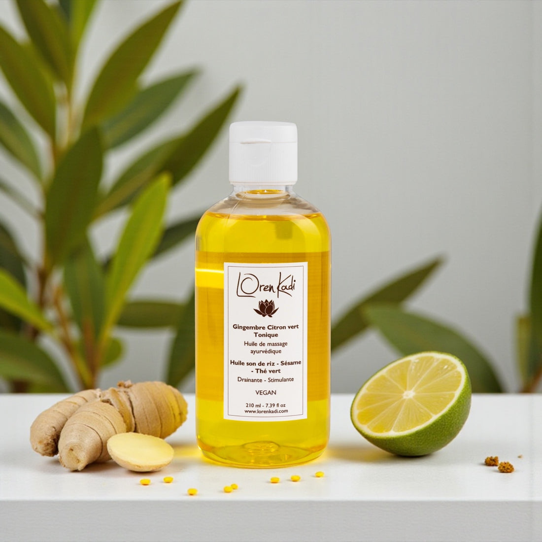 Huile de massage ayurvédique Gingembre-Citron vert 210ml