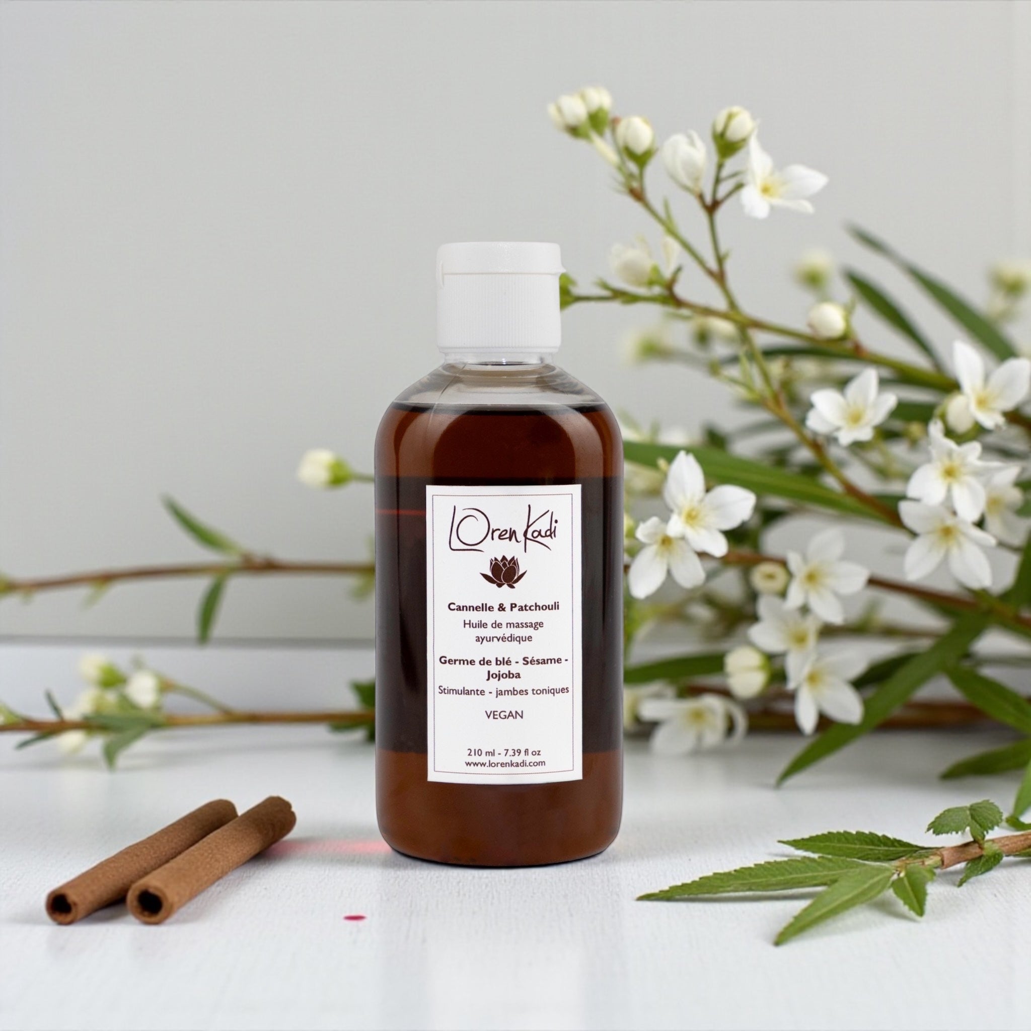 Huile de massage ayurvédique Cannelle Patchouli 210ml