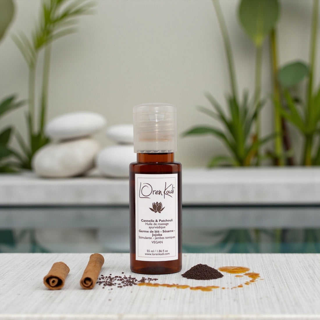 Mini Huile de massage ayurvédique Cannelle-Patchouli 55ml