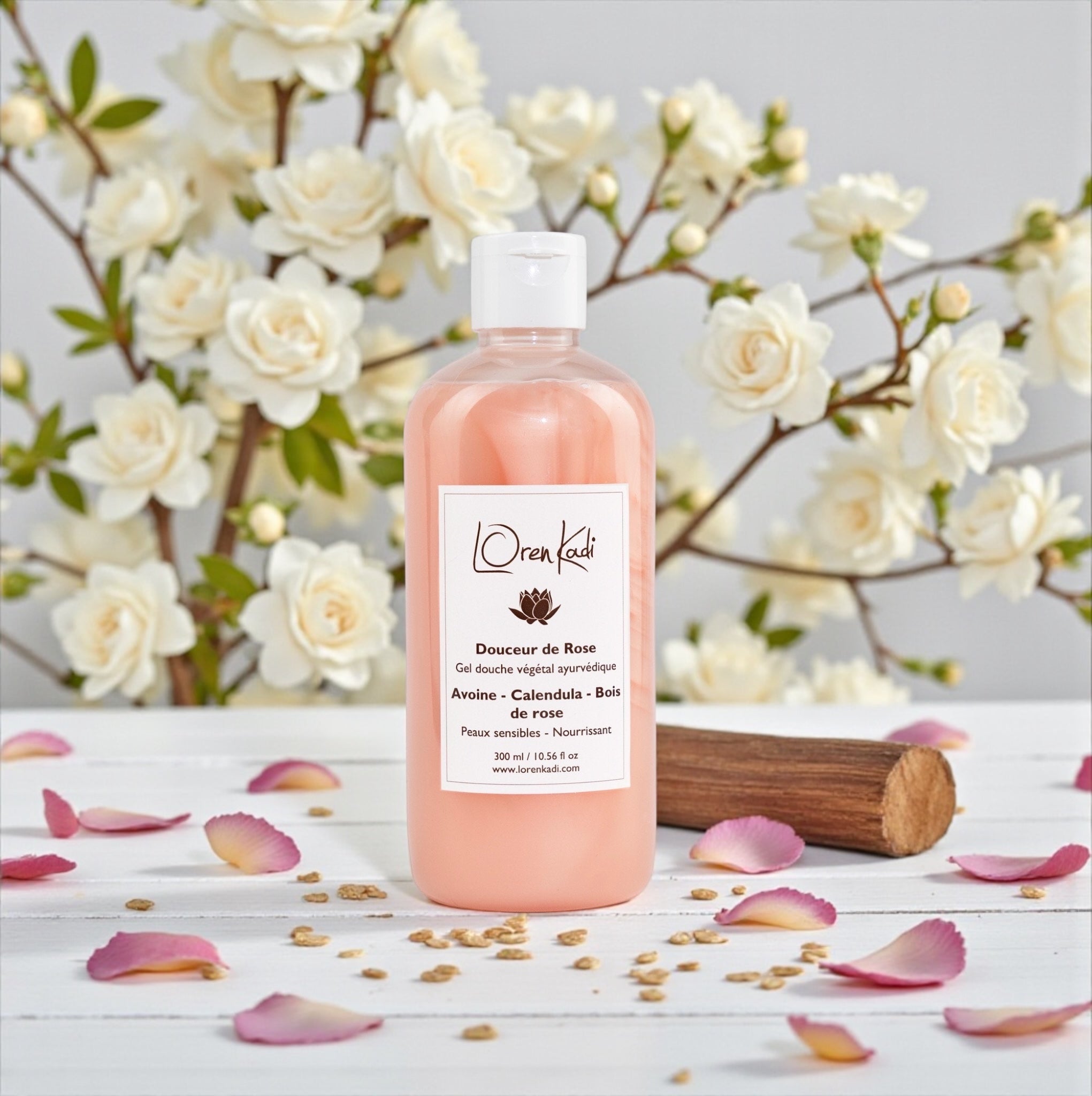 gel douche ayurvédique doux et naturel à la rose et à l&
