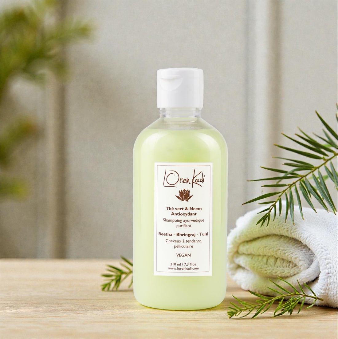 shampoing ayurvédique  purifiant thé vert et neem